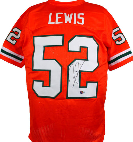 Ray Lewis Autographed Orange College Style Jersey - Beckett W Hologram *Black