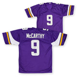 J.J. McCarthy Autographed Custom Pro Style Purple Signed Football Jersey Beckett