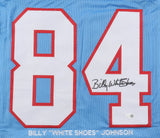 Billy "White Shoes" Johnson Signed Houston Oilers Career Stat Jersey (JSA) W.R.