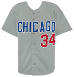 Kerry Wood Signed Grey Custom Baseball Jersey w/1998 NL ROY - (SCHWARTZ COA)