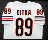 CHICAGO BEARS MIKE DITKA AUTOGRAPHED FRAMED WHITE JERSEY PSA/DNA STOCK #202414