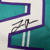 Framed Autographed/Signed Tre Mann 35x39 Charlotte Teal Jersey Beckett COA