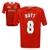 Nicky Butt Signed Manchester United Home Soccer Jersey #8 with Beckett COA