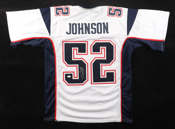 Ted Johnson Signed New England Patriots Jersey (JSA) 3xSuper Bowl Champion / LB