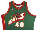 Sonics Shawn Kemp "Reign Man" Signed Green M&N 1995-96 HWC Swingman Jersey BAS W