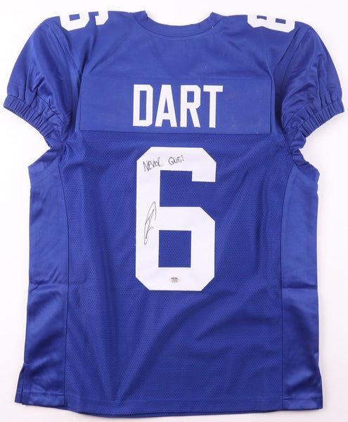 Robert O'Neill Never Quit Signed Jaxson Dart N.Y. Giants Seal Team 6 Jersey PSA