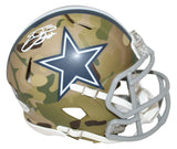 Emmitt Smith Autographed/Signed Dallas Cowboys Camo Mini Helmet BAS 31363
