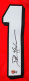 Deion Sanders Autographed Red Pro Style Jersey-Beckett W Hologram *Black