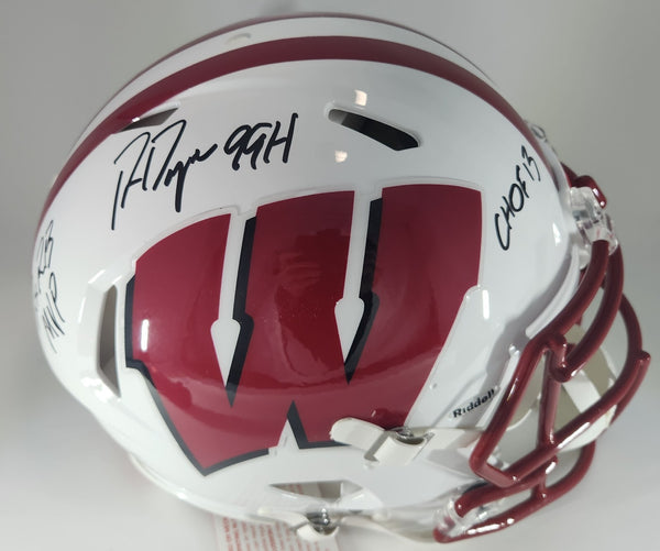 Badgers RON DAYNE Signed Full Size Authentic Speed Helmet AUTO w/ 3 Insc. - JSA