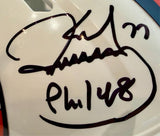 Karl Mecklenburg Autographed Denver Broncos Snowcapped Mini Helmet -- BAS COA
