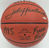 John Havlicek Autographed NBA Leather Basketball Celtics (Damaged) UDA AAK24590