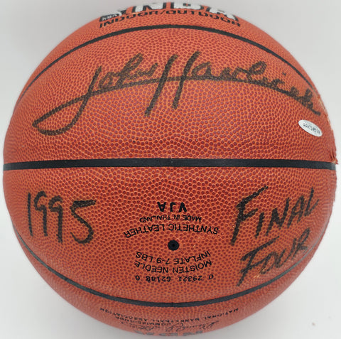 John Havlicek Autographed NBA Leather Basketball Celtics (Damaged) UDA AAK24590