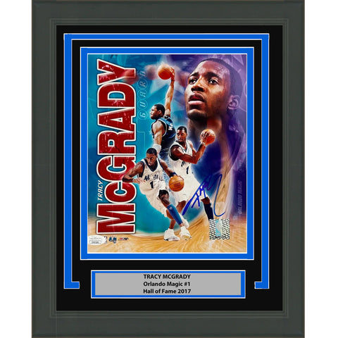 Framed Autographed/Signed Tracy McGrady Orlando Magic 8x10 Photo JSA COA