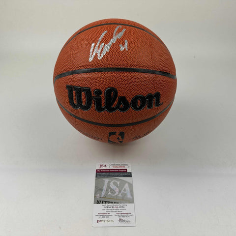 Autographed/Signed Dominique Wilkins Hawks Full Size Wilson JSA COA