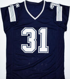 George Teague Autographed Blue Pro Style Jersey w/Defender of the Star-Prova