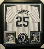 Gleyber Torres Signed New York Yankees 36" x 39" Framed Jersey (Beckett COA)