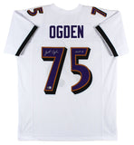 Jonathan Ogden "HOF 13" Authentic Signed White Pro Style Jersey BAS Witnessed