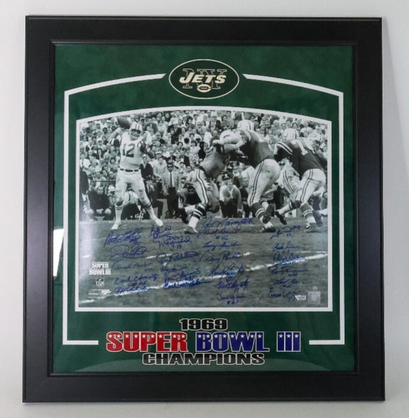Joe Namath SB III New York Jets 16"x20" Framed Photo w/ 24 Signatures Fanatics