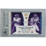 Randy Moss Justin Jefferson Signed 2024 Illusion /199 Trading Card Beckett 53702