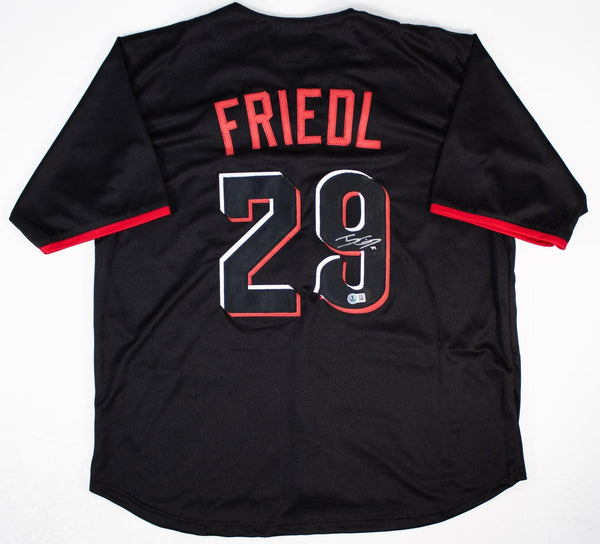 T. J. Friedl Signed Cincinnati Reds City Connect Style Black Jersey (Beckett)