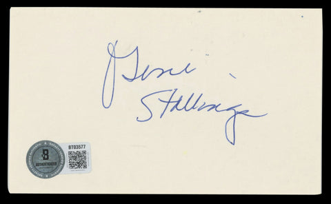 Cowboys Gene Stallings Authentic Signed 3x5 Index Card Autographed BAS #BT03577