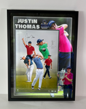 Justin Thomas Autographed 16x24 Photo in Custom LED Frame ( 25.5"x33.5") UDA