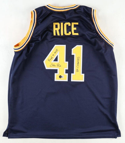 Glen Rice Signed Michigan Wolverines Jersey "Final 4 MOP" & "89 Champs"/ Beckett