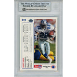 Emmitt Smith Autographed/Signed 1991 Upper Deck #172 Card Slab Beckett 49940