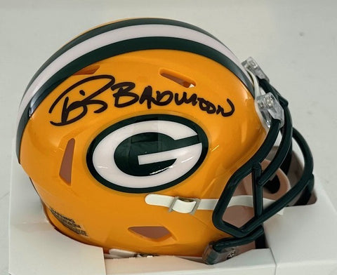 Packers ANDRE RISON Signed Riddell Green Bay Speed Mini Helmet w/ "Badmoon" BAS