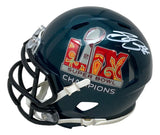 Saquon Barkley Signed Eagles Super Bowl 59 LIX Mini Helmet PSA/DNA w/ Case