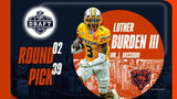 Luther Burden III Signed Chicago Bears 35x43 Framed Jersey /Beckett/Ex-Mizzou WR