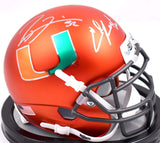 Ray Lewis Ed Reed Autographed Miami Hurricanes Schutt Mini Helmet-Beckett W Holo