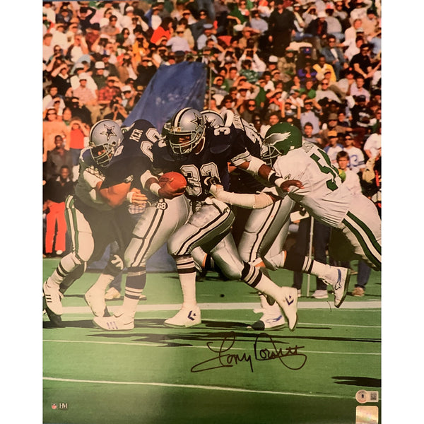 Tony Dorsett Autographed/Signed Dallas Cowboys 16x20 Photo Beckett Witness 49323