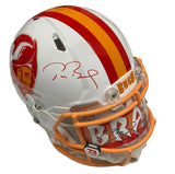 TOM BRADY Autographed Throwback Bucs Custom Visor Authentic Helmet FANATICS