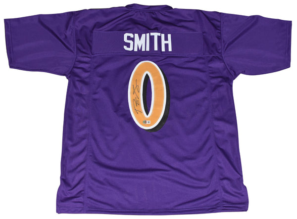 ROQUAN SMITH AUTOGRAPHED BALTIMORE RAVENS #0 COLOR RUSH JERSEY BECKETT