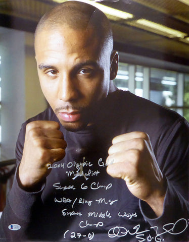 Andre Ward Autographed Signed 16x20 Photo With Stats (Crease) Beckett V61295