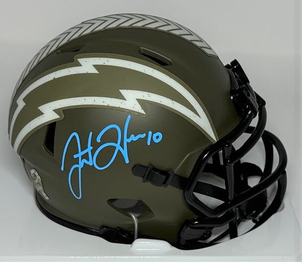LA Chargers JUSTIN HERBERT Signed Riddell SALUTE Speed Mini Helmet AUTO - BAS