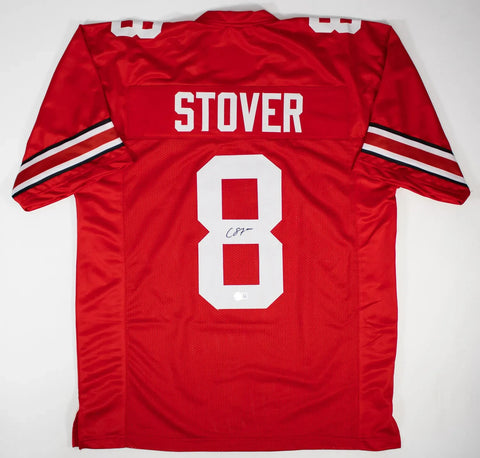 Cade Stover Signed Ohio State Buckeyes Red Jersey (Beckett) Houston Texans T.E.