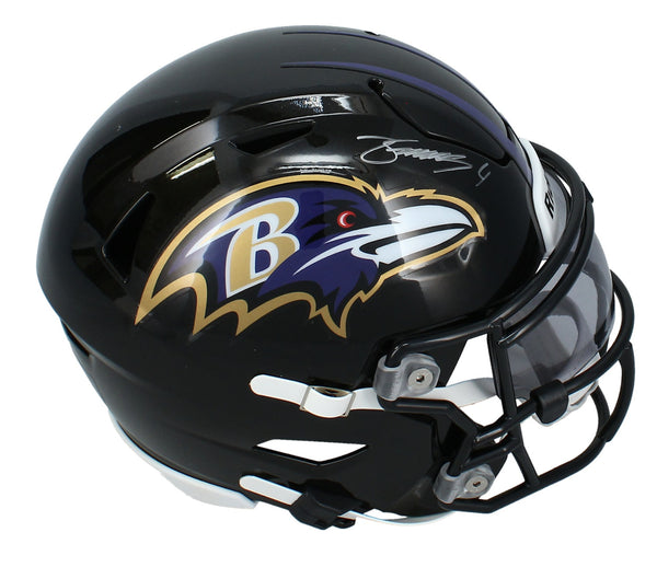 Zay Flowers Autographed Baltimore Ravens Mid-Size Speedflex MIDI Helmet Beckett