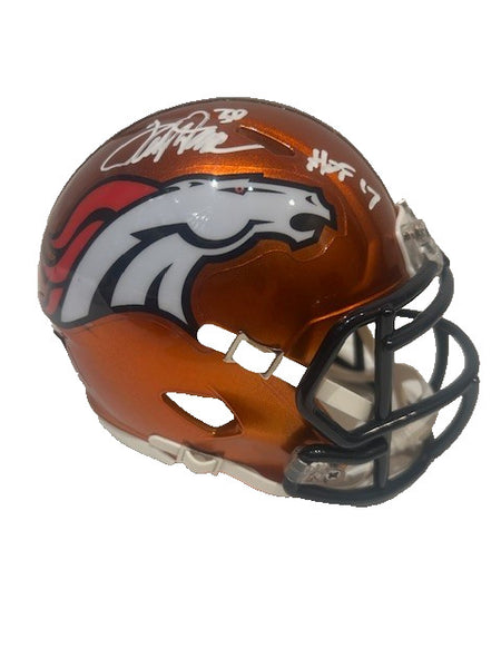 Terrell Davis Autographed Denver Broncos Orange Flash Mini Helmet BAS COA