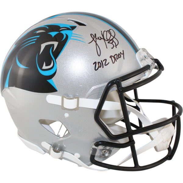 Luke Kuechly Autographed Carolina Panthers Pro Helmet 2012 DROY Beckett 51677