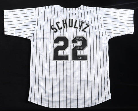 Noah Schultz MLB Debut 4 14 26 Signed Chicago White Sox Pstriped Jersey /Beckett