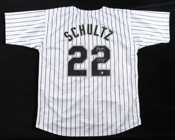 Noah Schultz MLB Debut 4 14 26 Signed Chicago White Sox Pstriped Jersey /Beckett