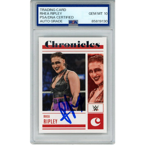 Rhea Ripley Signed WWE Trading Card Panini Chronicles GEM MT 10 Auto PSA 58514