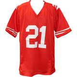 Frank Gore Autographed/Signed Pro Style Red Sz XL Jersey Beckett Witness 51630