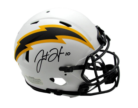 Justin Herbert Autographed Full Size Lunar Authentic Helmet Chargers Beckett