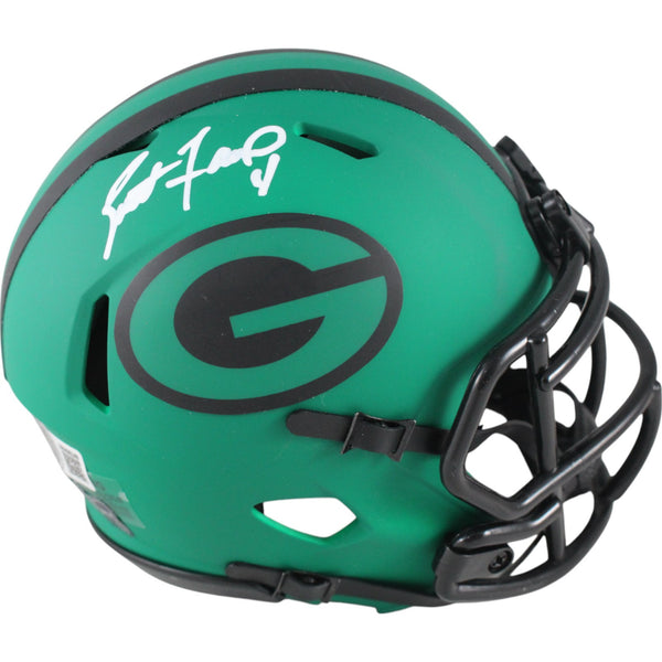 Brett Favre Autographed Green Bay Packers Rave Mini Helmet Beckett Witness 49235