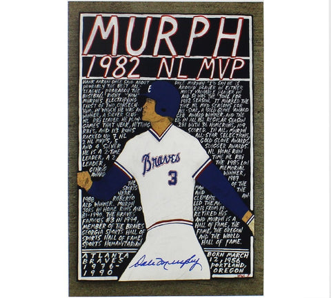 Dale Murphy Signed Atlanta Braves Unframed 12x18 Murph 1982 NL MVP MLB Photo