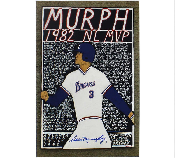 Dale Murphy Signed Atlanta Braves Unframed 12x18 Murph 1982 NL MVP MLB Photo