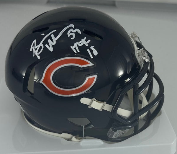 Bears BRIAN URLACHER Signed Riddell Speed Mini Helmet AUTO w/ HOF '18 - BAS
